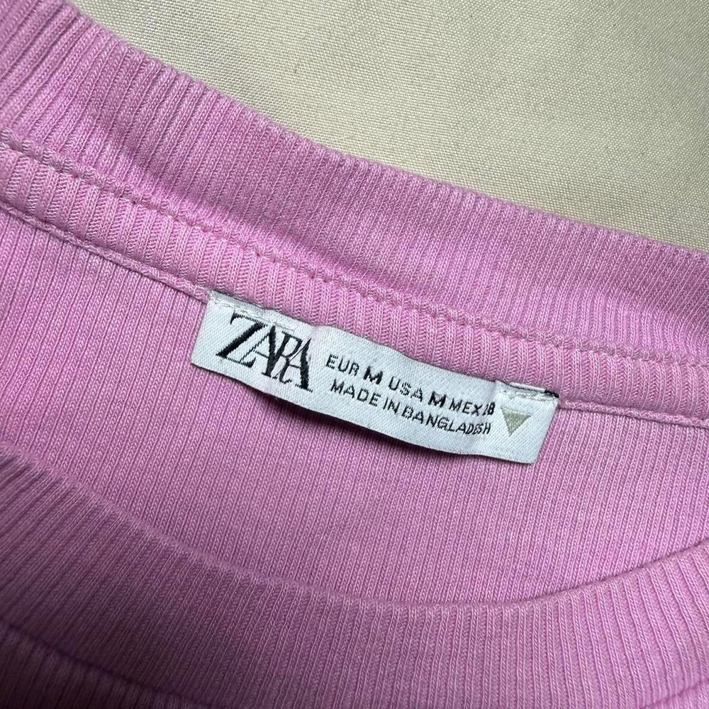Zara Ribbed Ruffle Crop Top - Picture 2 of 2